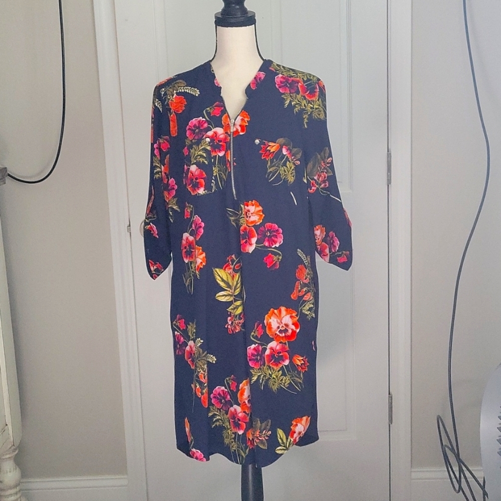 Floral Dress with Long Sleeves